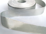 R1020 26mm Metallic Silver and Pale Grey Shot Woven Ribbon - Ribbonmoon