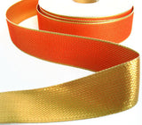 R1022 26mm Metallic Gold and Orange Shot Woven Reversible Ribbon