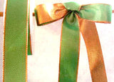 R1035 26mm Green and Copper Metallic Shot Lurex Reversible Ribbon - Ribbonmoon