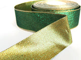 R1043 38mm Metallic Green and Gold Shot Reversible Ribbon