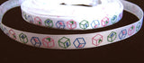 R1063 10mm White,Pink,Green and Blue Single Face Satin Printed Ribbon - Ribbonmoon