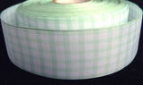 R1087 38mm Pale Mint Green and White Gingham Ribbon - Ribbonmoon