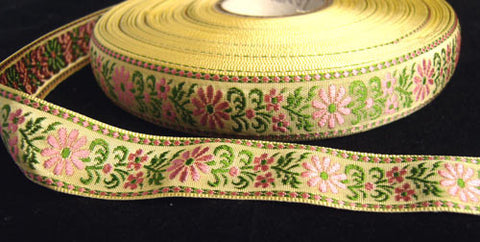 R1099 20mm Flowery Woven Jacquard Ribbon - Ribbonmoon