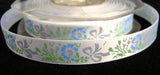 R1108 13mm White Satin Ribbon with a Flowery Print - Ribbonmoon
