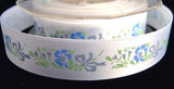 R1109 22mm White Satin Ribbon with a Flowery Print - Ribbonmoon