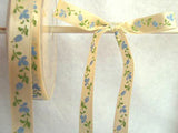 R1112 13mm Cream Satin Ribbon with a Flowery Design - Ribbonmoon