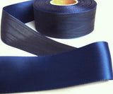 R1223L 37mm Dark Royal Blue and Black Satin and Shot Reversible Ribbon