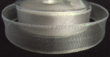 R1241 26mm Metallic Silver Mesh Ribbon with Iridescent Borders, Wired - Ribbonmoon
