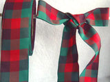 R1253 36mm Reds and Greens Plaid Check Ribbon