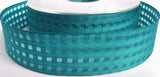 R1261 27mm Kingfisher and Sheer Check Ribbon - Ribbonmoon