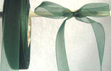 R1295 13mm Forest Green Sheer Ribbon, Monofil Edged
