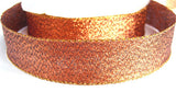R1316 23mm Copper Textured Lame Ribbon with Gold Borders - Ribbonmoon