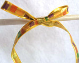 R1350 8mm Gold,Peach,Purple,Green and Russet Thin Metallic Lurex Ribbon - Ribbonmoon