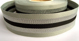 R1351 28mm Grey, Metallic Silver and Black Striped Grosgrain Ribbon - Ribbonmoon