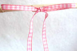R1386 5mm Pink Polyester Gingham Ribbon - Ribbonmoon