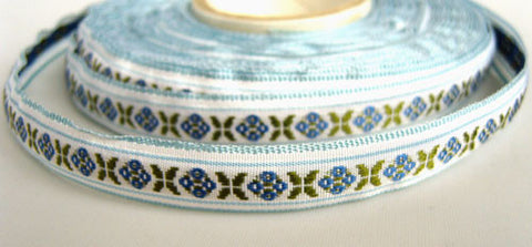 R1419 13mm Flowery Woven Jacquard Ribbon - Ribbonmoon