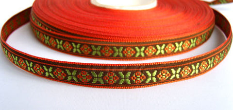 R1428 11mm Flowery Woven Jacquard Ribbon - Ribbonmoon