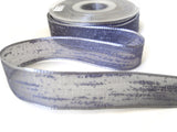 R1445 23mm Moonlight Blue Feather Sheer Ribbon. Wire Edge, Berisfords