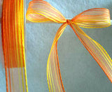 R1451 16mm Oranges and Yellows Striped Sheer Ribbon - Ribbonmoon