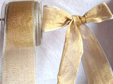 R1475 54mm Gold Metallic Sheer Ribbon with Silver Borders - Ribbonmoon