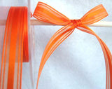 R1510 13mm Orange Satin and Sheer Striped Ribbon by Berisfords - Ribbonmoon