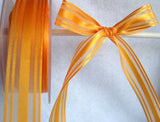R1537 20mm Marigold Sheer and Satin Striped Ribbon by Berisfords - Ribbonmoon