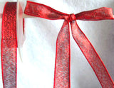 R1608 15mm Scarlet Berry Translucent Metallic Woven Ribbon - Ribbonmoon