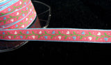 R1617 11mm Pink Flowery Ribbon, 100% Cotton - Ribbonmoon