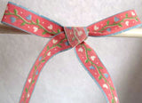 R1617 11mm Pink Flowery Ribbon, 100% Cotton - Ribbonmoon
