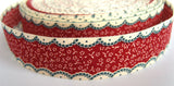 R1641 24mm Flowery Design Vintage Ribbon, 100% Cotton