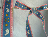 R1642C 18mm Dove and Love Heart Design Ribbon, 100% Cotton - Ribbonmoon