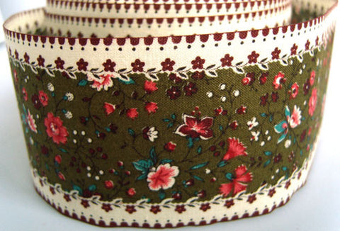 R1644 60mm Flowery Ribbon, 100% Cotton - Ribbonmoon