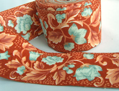 R1646 64mm Flowery Ribbon, 100% Cotton - Ribbonmoon