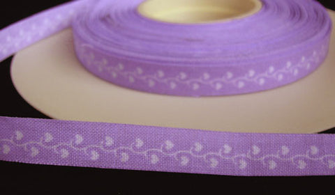 R1661 10mm Orchid 100% Cotton Love Heart Ribbon - Ribbonmoon