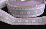R1665 27mm Lilac Flowery Ribbon, 100% Cotton - Ribbonmoon