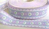 R1665 27mm Lilac Flowery Ribbon, 100% Cotton - Ribbonmoon