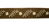 R1678 12mm Olive Green Flowery Ribbon, 100% Cotton - Ribbonmoon