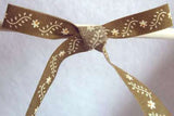 R1678 12mm Olive Green Flowery Ribbon, 100% Cotton - Ribbonmoon