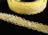 R1712 12mm White Lace over a Primrose Acetate Satin - Ribbonmoon