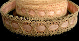 R1743 20mm Beige Lace over a Pink Rose Acetate Ribbon - Ribbonmoon