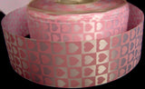 R1756 35mm Pink and Grey Satin Love Heart Ribbon - Ribbonmoon
