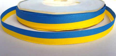 R1764 10mm Yellow and Blue Sweden or Ukraine National Flag Taffeta Ribbon - Ribbonmoon