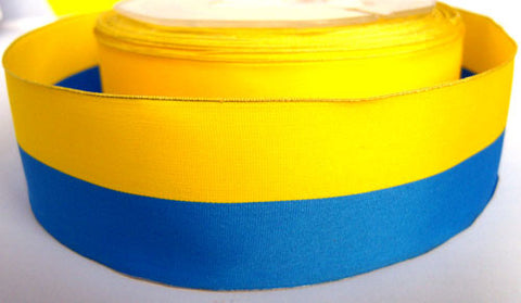 R1766 39mm Sweden or Ukraine National Flag Taffeta Ribbon, Wire Edge