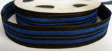 R1774 19mm Royal Blue and Black Woven Jacquard Stripe Ribbon - Ribbonmoon