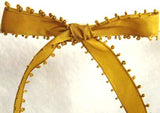 R1862 13mm Deep Mustard Taffeta Ribbon with a Picot Feather edge - Ribbonmoon