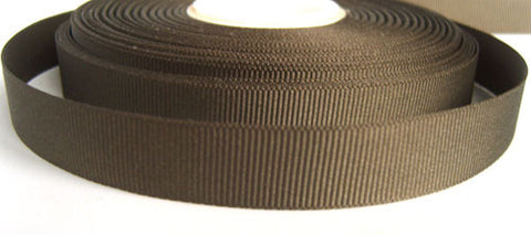 R1967 15mm Dusky Brown Polyester Grosgrain Ribbon - Ribbonmoon