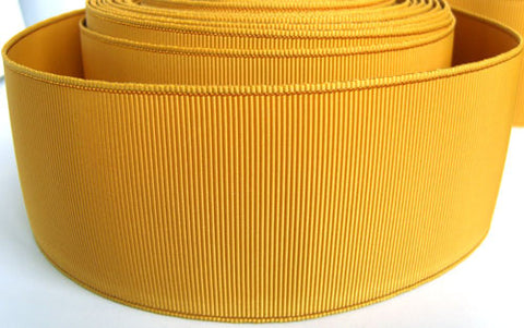 R1990 65mm Mustard Woven Edge Nylon Nurses Petersham - Ribbonmoon