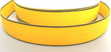 R2021 16mm Yellow Soft Grosgrain Ribbon with Black Borders - Ribbonmoon