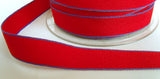 R2022 16mm Red Soft Grosgrain Ribbon with Purple Borders - Ribbonmoon