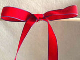 R2022 16mm Red Soft Grosgrain Ribbon with Purple Borders - Ribbonmoon